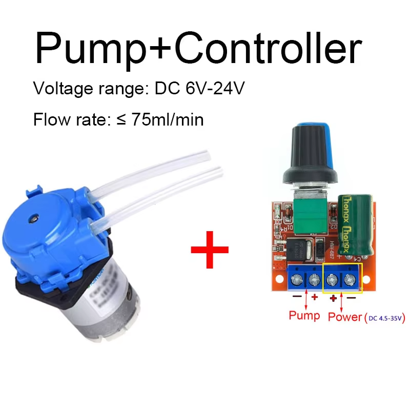 Mini Peristaltic Pump 12V - Küçük, Ayarlanabilir Peristaltik Pompa, DC6V-12V, Sıvı